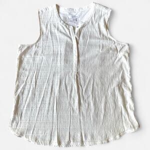 Liz Claiborne textured white henley popover – XXL‎